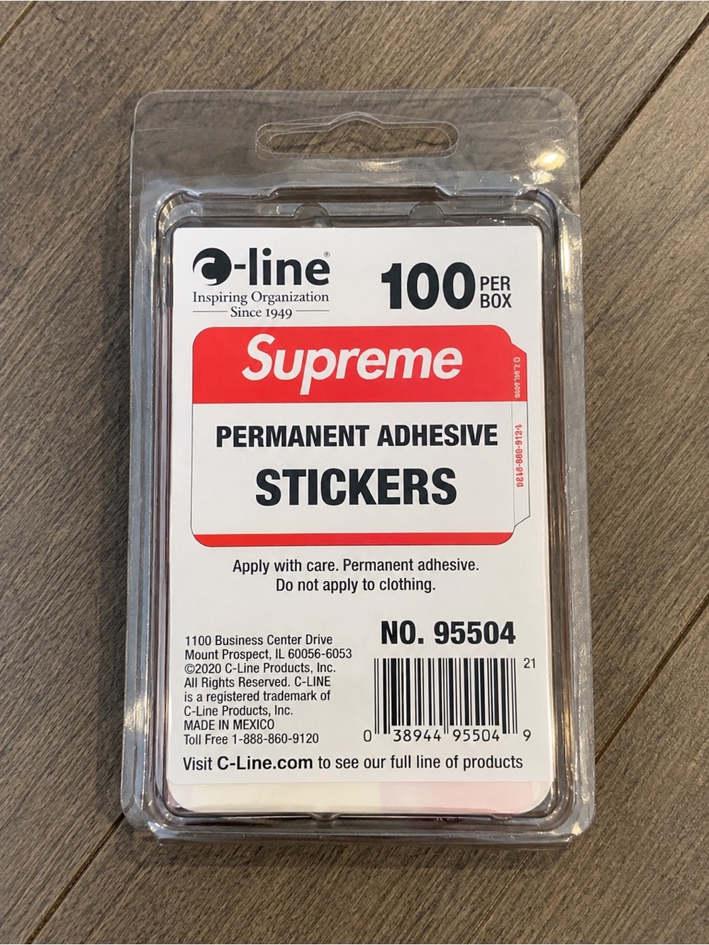 Supreme C-Line FW20 Name Badge Stickers 100 Pack Red Box Logo Sealed
